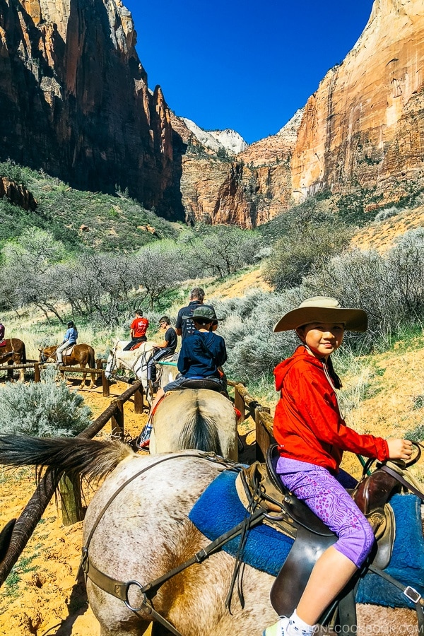 children riding horses - Zion National Park Travel Guide | justonecookbook.com