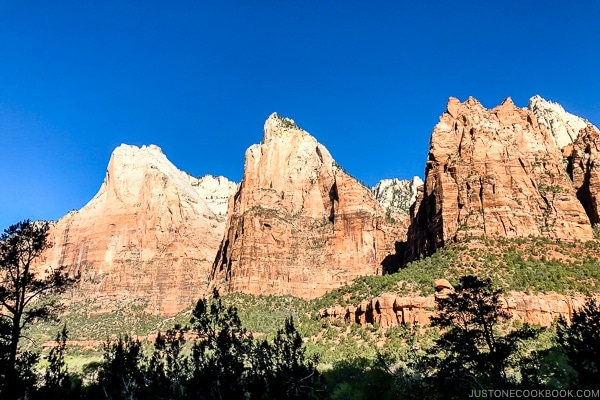 Court of the Patriarchs - Zion National Park Travel Guide | justonecookbook.com