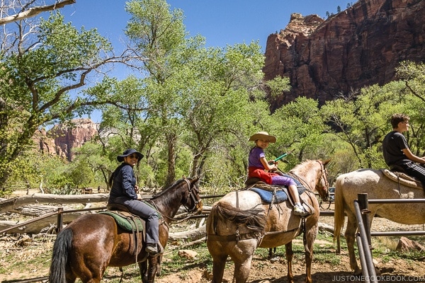 Just One Cookbook family on horse ride - Zion National Park Travel Guide | justonecookbook.com