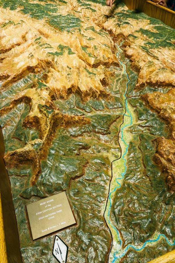 model of Zion Canyon at Zion Human History Museum - Zion National Park Travel Guide | justonecookbook.com