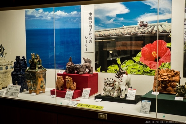 sculpture display inside Okinawa Culture Center - Okinawa World | justonecookbook.com