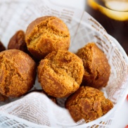 Sata Andagi (Okinawan Doughnuts) in a white basket.