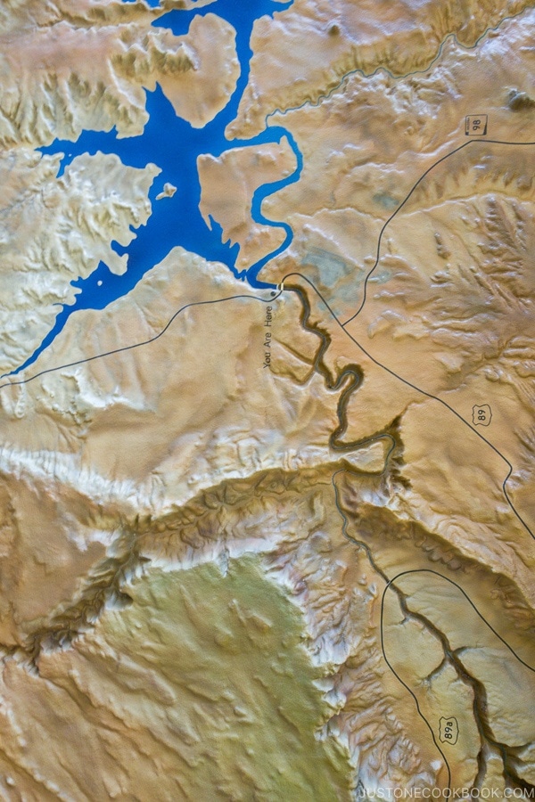 3D map of area surrounding Glen Canyon Dam - Carl Hayden Visitor Center | justonecookbook.com