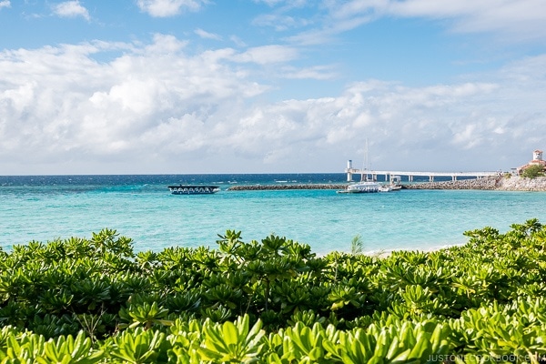 glass bottom boat dock at Busena Marine Park - Okinawa Travel Guide | justonecookbook.com