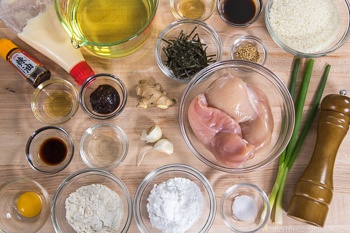 Chinese-style Chicken Karaage Donburi Ingredients