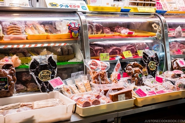 pork vendor at First Makishi Public Market - Okinawa Travel Guide | justonecookbook.com