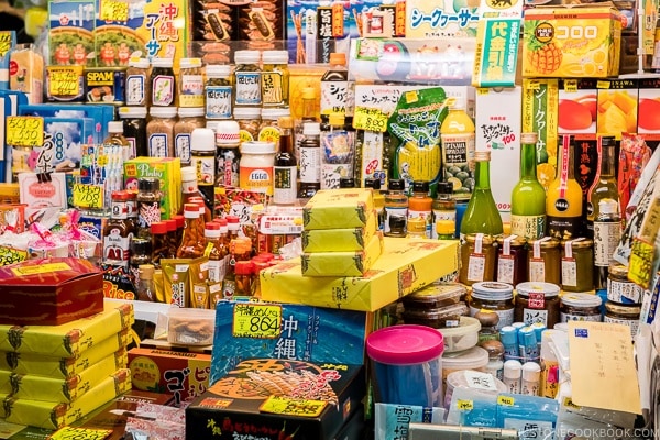 shops selling Okinawa souvenir at First Makishi Public Market - Okinawa Travel Guide | justonecookbook.com