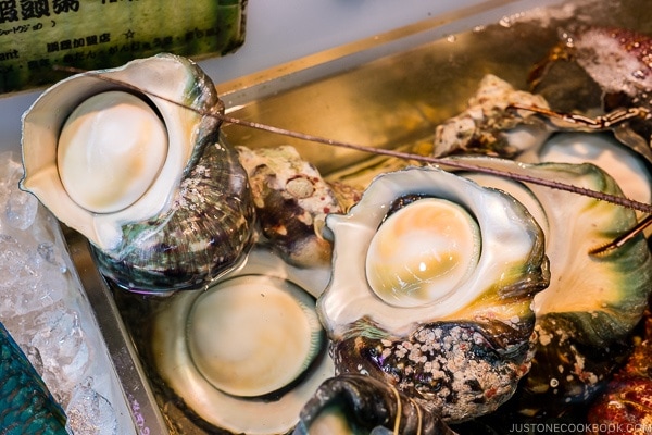 seafood for sale at First Makishi Public Market - Okinawa Travel Guide | justonecookbook.com