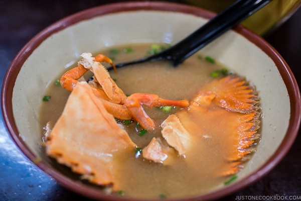 butterfly fan lobster miso soup at First Makishi Public Market - Okinawa Travel Guide | justonecookbook.com