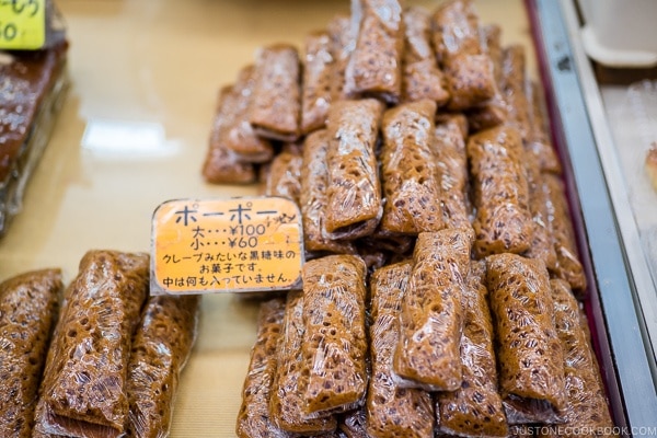 black sugar popo snack at First Makishi Public Market - Okinawa Travel Guide | justonecookbook.com