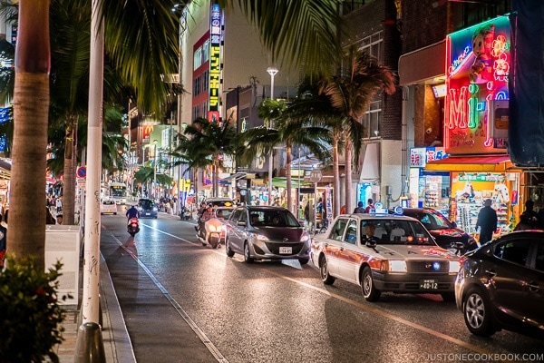 night time on Kokusai Dori - Okinawa Travel Guide | justonecookbook.com