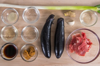 Miso Pork and Eggplant Stir Fry Ingredients