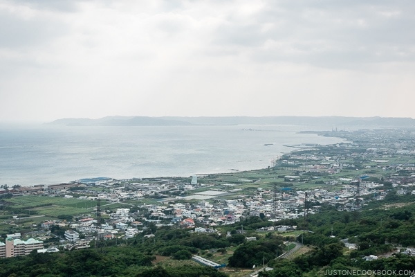 view of the coastline from Nakagusuku Castle - Okinawa Travel Guide | justonecookbook.com