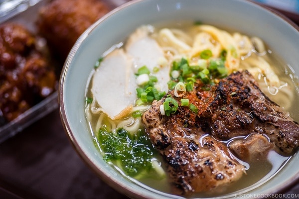 Okinawa soba at onnanoeki (Nakayukui Market) - Okinawa Travel Guide | justonecookbook.com