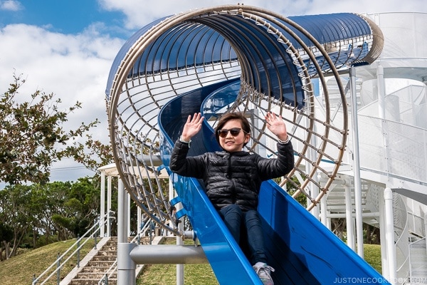 Just One Cookbook children playing on park structure at Okinawa Prefectural Peace Memorial Park - Okinawa Travel Guide | justonecookbook.com