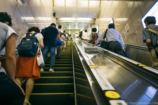 Keep your right side open on escalator in Tokyo