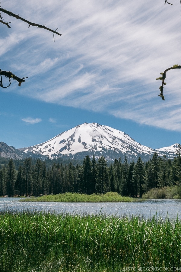 view of Lassen Peak - Lassen Volcanic National Park Travel Guide | justonecookbook.com