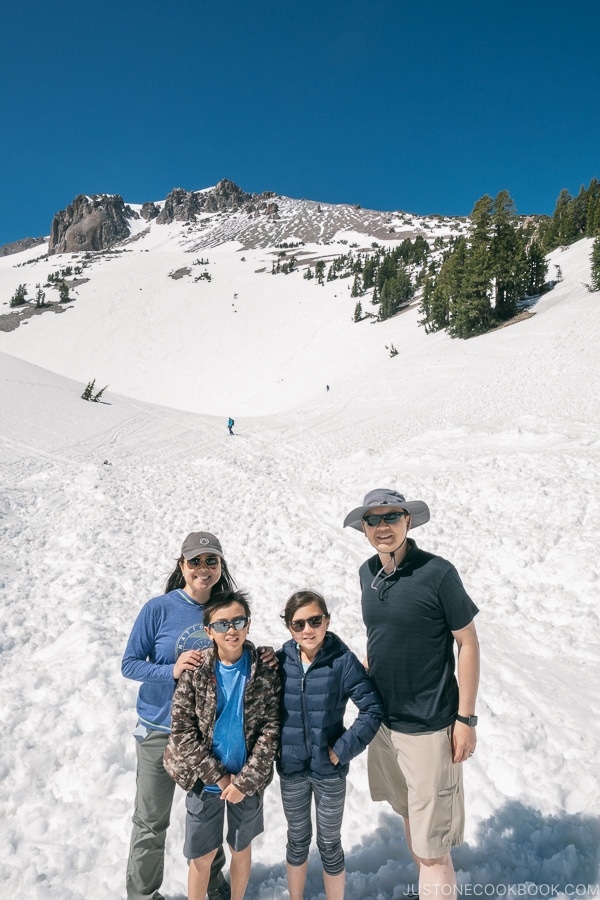 Just One Cookbook family at Lassen Peak Trailhead - Lassen Volcanic National Park Travel Guide | justonecookbook.com