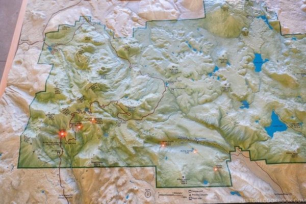 3D model of Lassen Volcanic National Park inside Kohm Yah-mah-nee Visitor Center - Lassen Volcanic National Park Travel Guide | justonecookbook.com