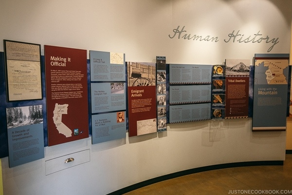 human history exhibits at Kohm Yah-mah-nee Visitor Center - Lassen Volcanic National Park Travel Guide | justonecookbook.com