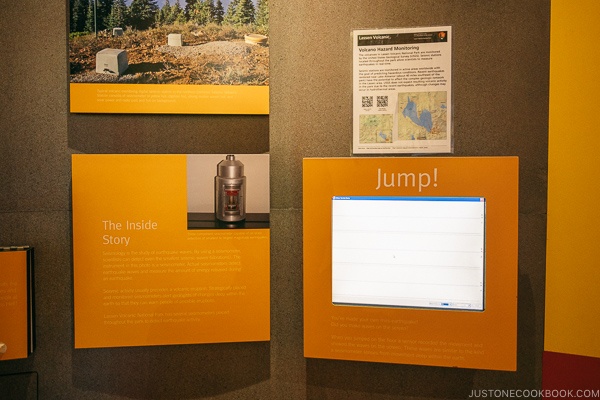 Volcano info and exhibits at Kohm Yah-mah-nee Visitor Center - Lassen Volcanic National Park Travel Guide | justonecookbook.com