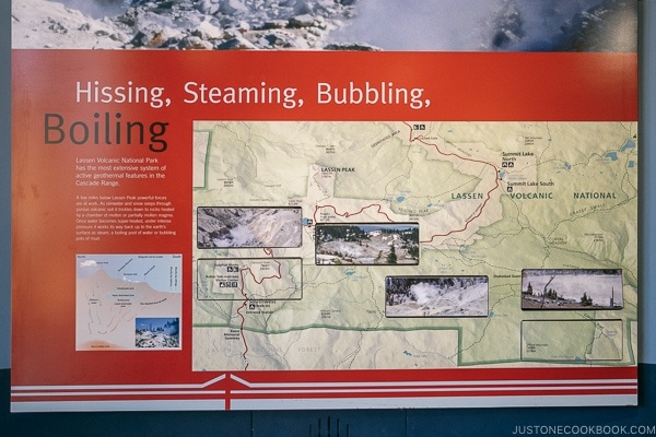 Volcano info and exhibits at Kohm Yah-mah-nee Visitor Center - Lassen Volcanic National Park Travel Guide | justonecookbook.com