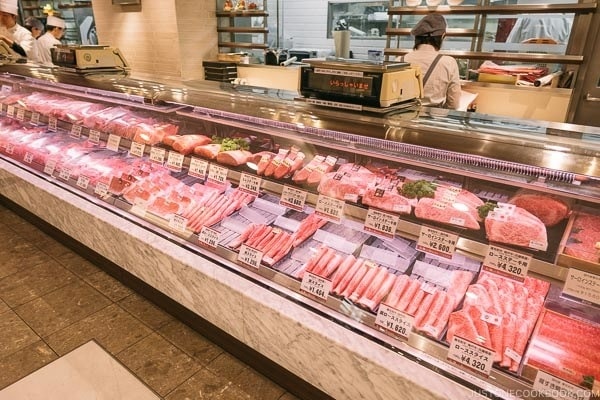 meat shop at Shinjuku Isetan Food Floor - Shinjuku Travel Guide | justonecookbook.com