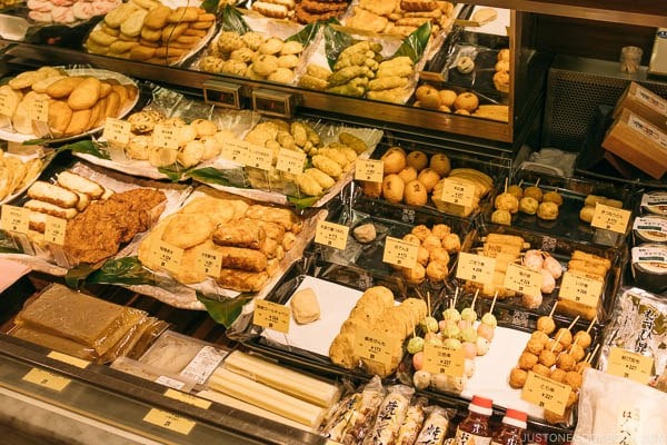 seafood and fish paste skewers at Shinjuku Isetan Food Floor - Shinjuku Travel Guide | justonecookbook.com