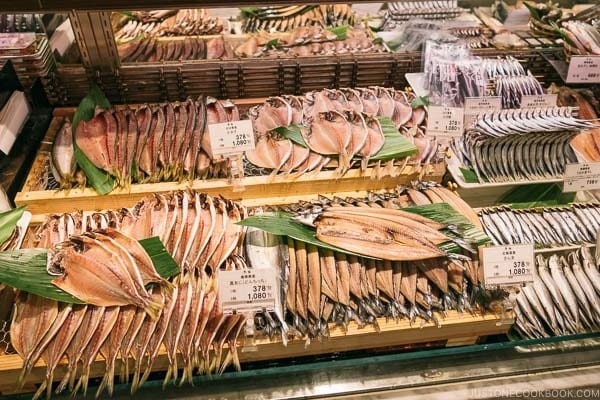 dried fish at Shinjuku Isetan Food Floor - Shinjuku Travel Guide | justonecookbook.com