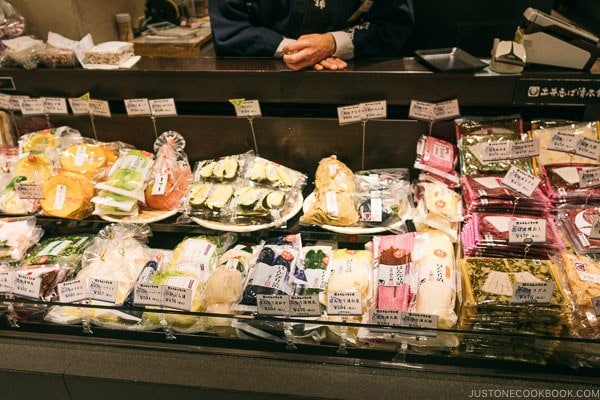 Japanese preserved vegetables tsukemono at Shinjuku Isetan Food Floor - Shinjuku Travel Guide | justonecookbook.com