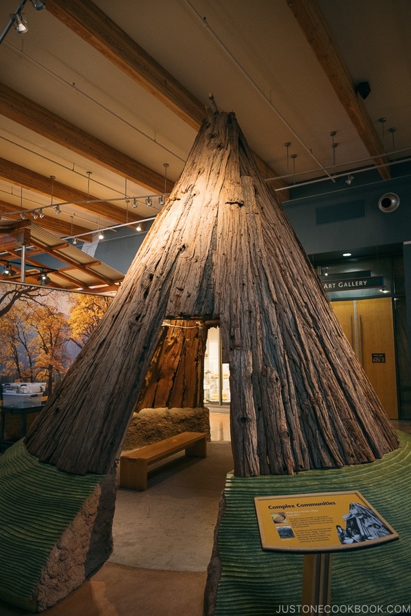 wooden hut at Turtle Bay Exploration Park - Redding California Travel Guide | justonecookbook.com