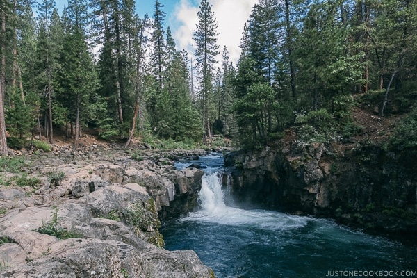 Lower Falls McCloud River - Mount Shasta Travel Guide | justonecookbook.com