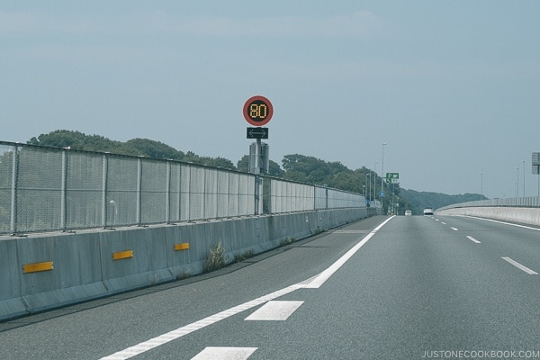 freeway speed sign - Guide to Driving in Japan | www.justonecookbook.com