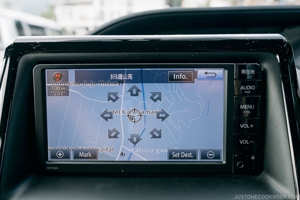 car navigation screen - Guide to Driving in Japan | www.justonecookbook.com