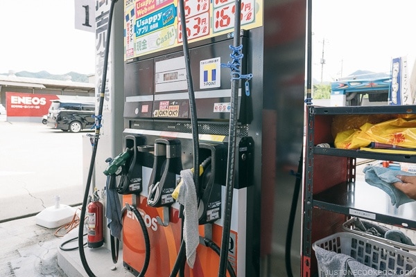 Japan gas station - Guide to Driving in Japan | www.justonecookbook.com