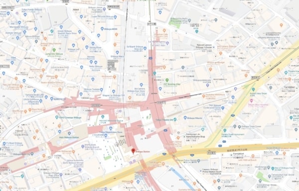 Google Maps Shibuya Station