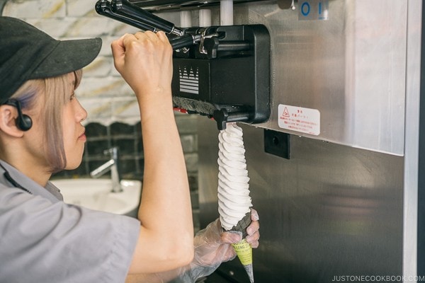 Ice cream being made at long longer longest - Harajuku Travel Guide | www.justonecookbook.com