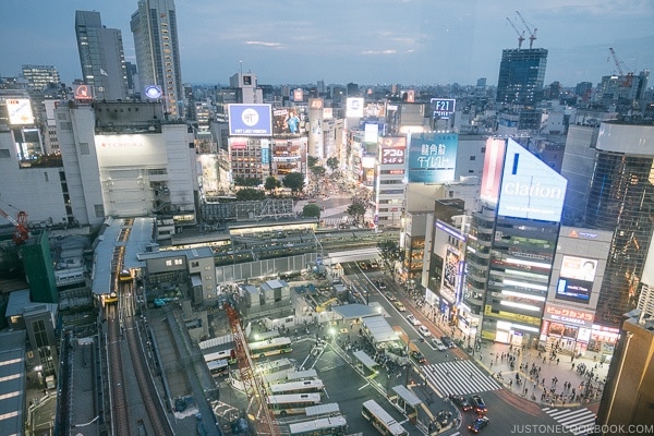 view of Shibuya from Shibuya Hikarie - Tokyo Shibuya Travel Guide | www.justonecookbook.com