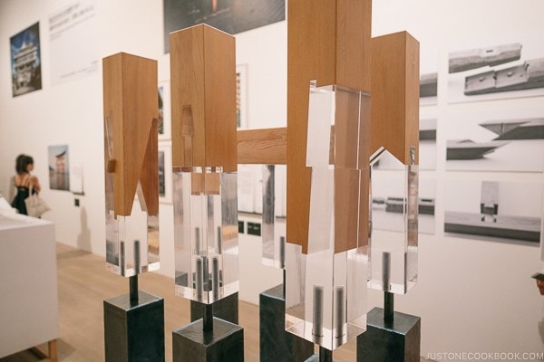 blocks made of wood and clear material at at Mori Art Museum Roppongi Hills Mori Tower - Tokyo Roppongi Travel Guide | www.justonecookbook.com