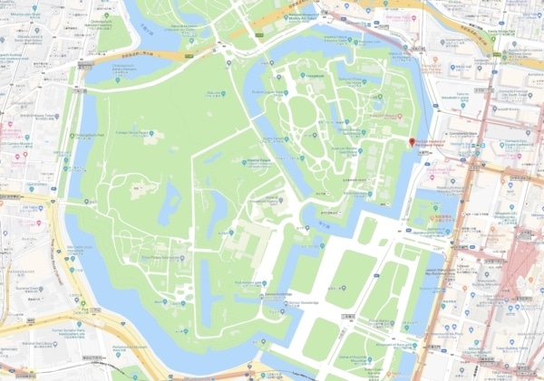 Google Maps Imperial Castle Tokyo zoomed out