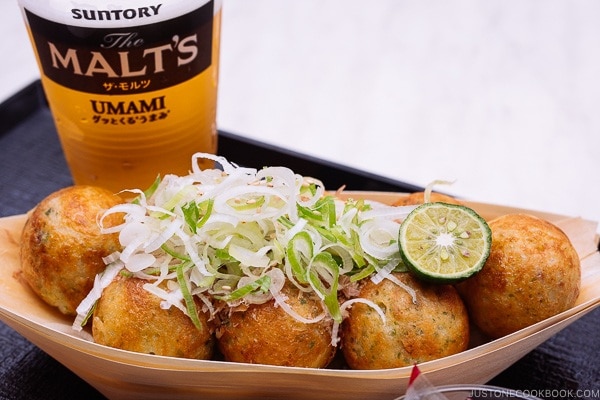 The Malt's Suntory with Okinawa Style Takoyaki - Guide for Japanese Beer | www.justonecookbook.com