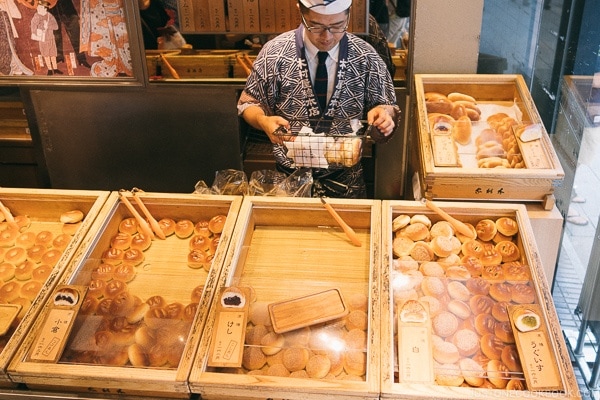 breads inside Kimuraya bread shop Ginza - Tokyo Ginza Travel Guide | www.justonecookbook.com'