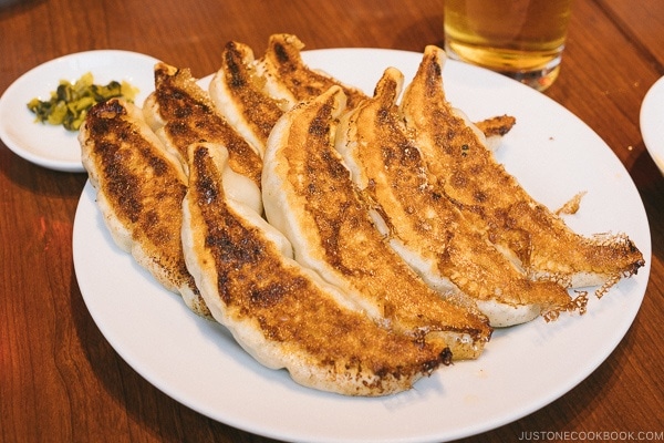 Gyoza at Tenryu Gyoza Ginza - Tokyo Ginza Travel Guide | www.justonecookbook.com