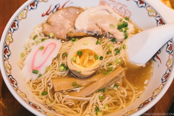 ramen at Tenryu Gyoza Ginza - Tokyo Ginza Travel Guide | www.justonecookbook.com