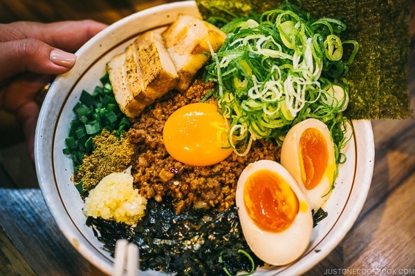 mazesoba at Menya Haruka - Akihabara Travel Guide | www.justonecookbook.com