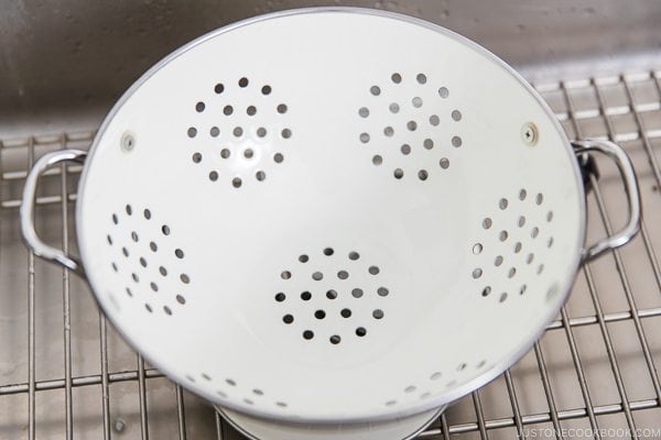 Colander in the sink