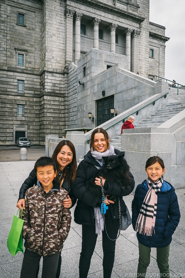 Just One Cookbook family with reader at the Basilica at St.Joseph's Oratory - Montreal Travel Guide | www.justonecookbook.com