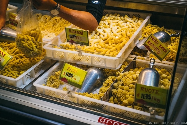 pasta shop at Marche Jean-Talon - Montreal Travel Guide | www.justonecookbook.com