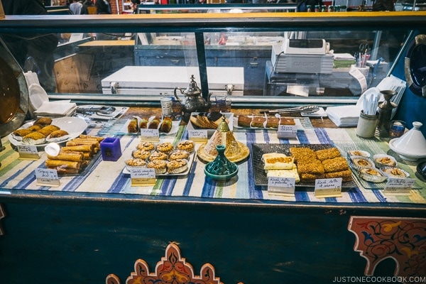 middle eastern food stand at Marche Jean-Talon - Montreal Travel Guide | www.justonecookbook.com