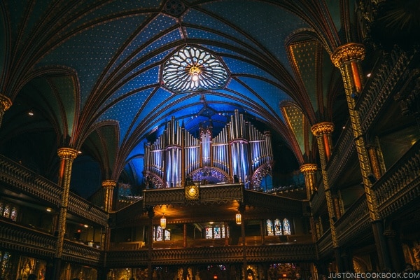 pipe organ at Notre-Dame Basilica of Montreal - Montreal Travel Guide | www.justonecookbook.com